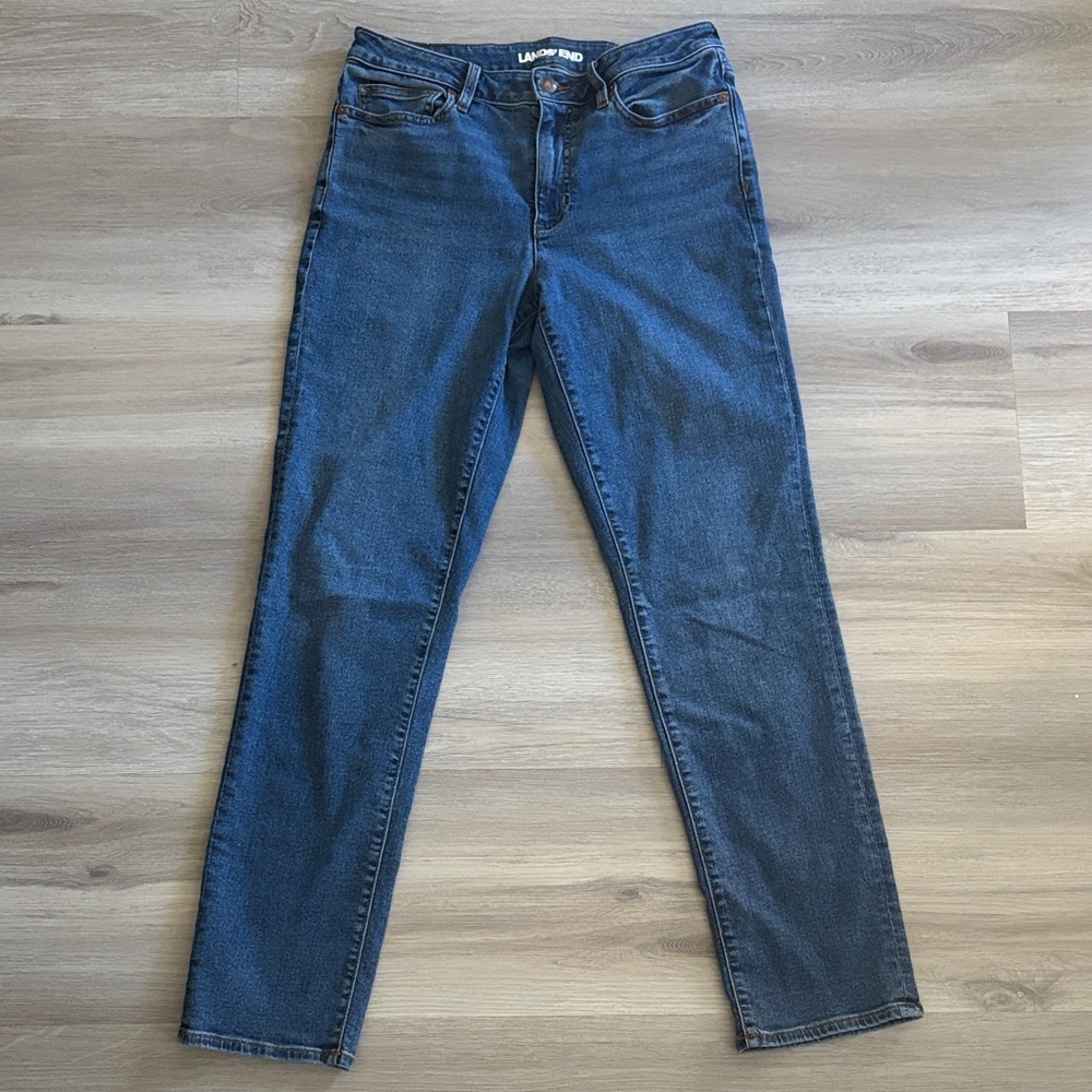 Lands' End Women's Classic Indigo Straight Leg Jeans